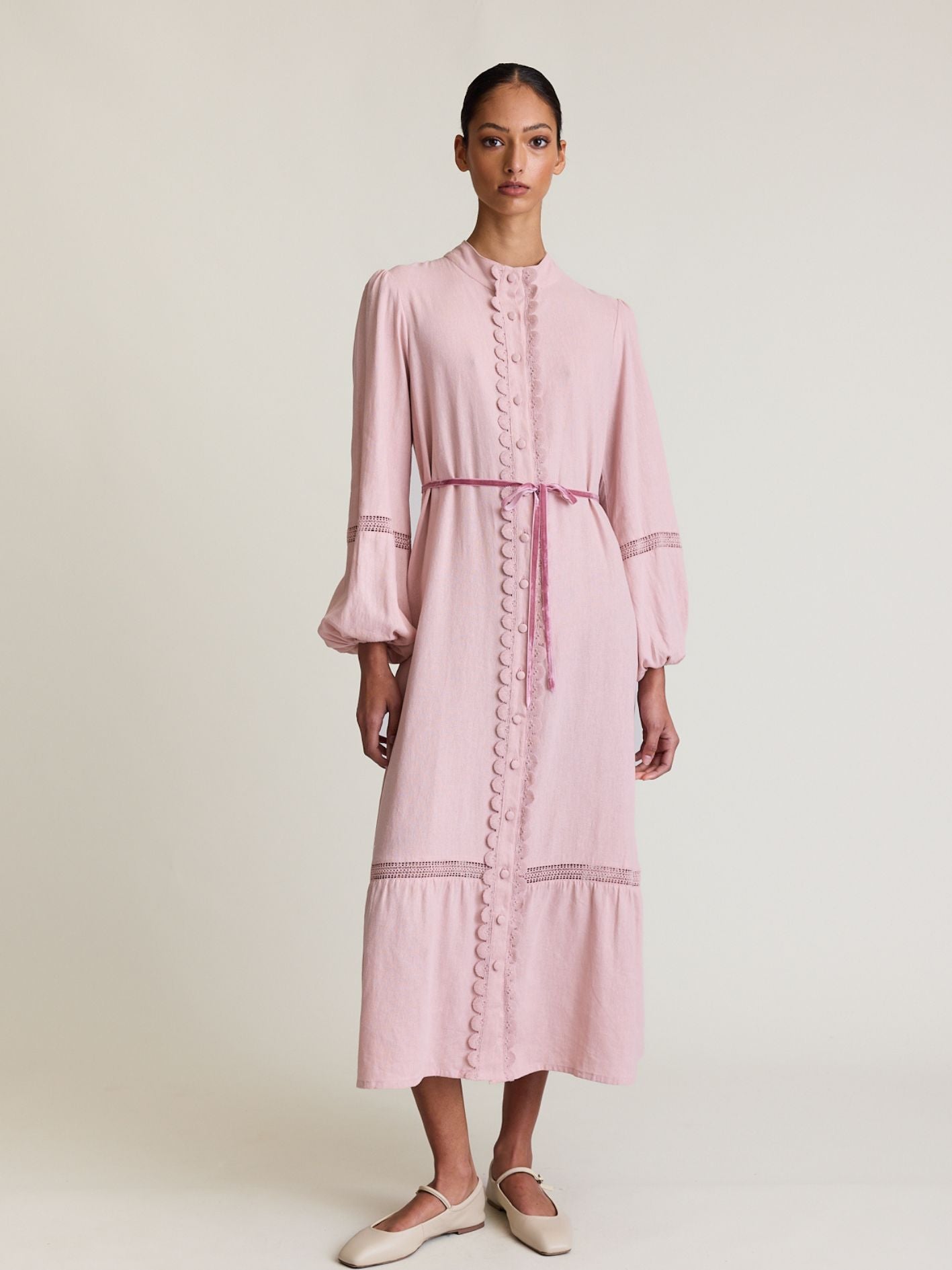 TWIN LACE DRESS BLUSH