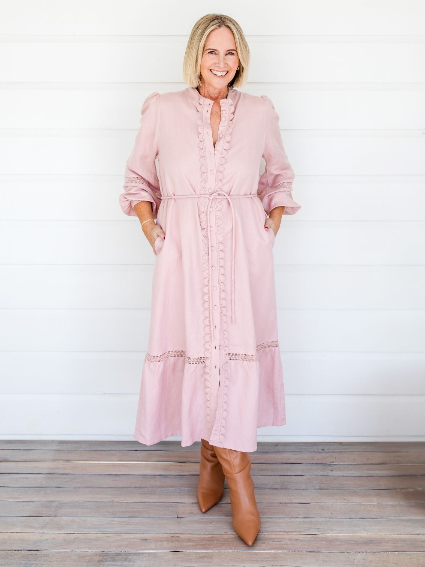 TWIN LACE DRESS BLUSH