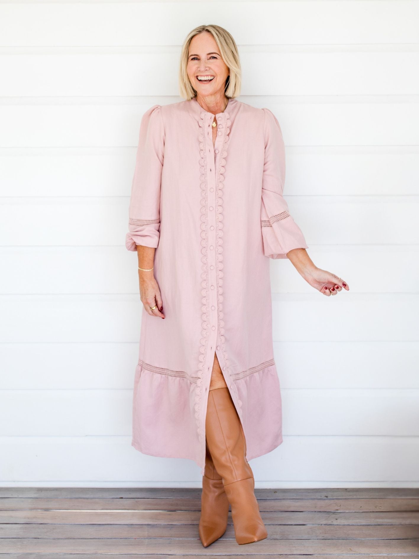 TWIN LACE DRESS BLUSH