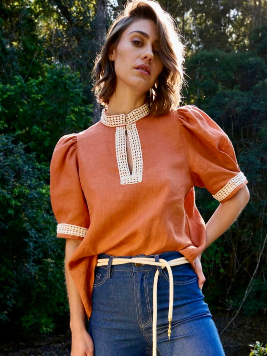MAZE BLOUSE TERRACOTTA