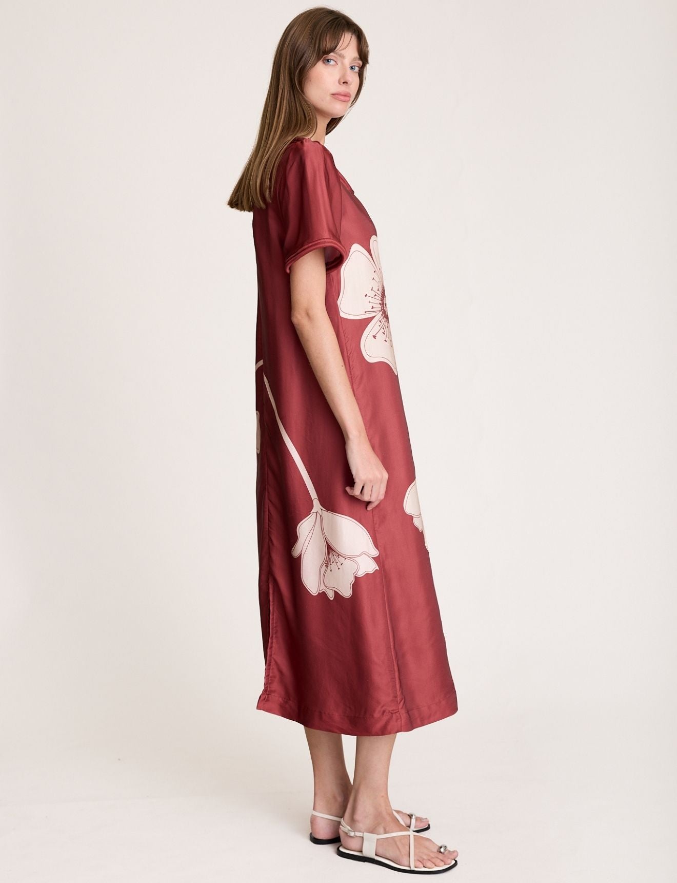 BIND DRESS MARSALA