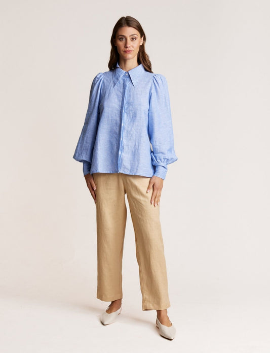 BLOUSON BLOUSE BLUE STRIPE