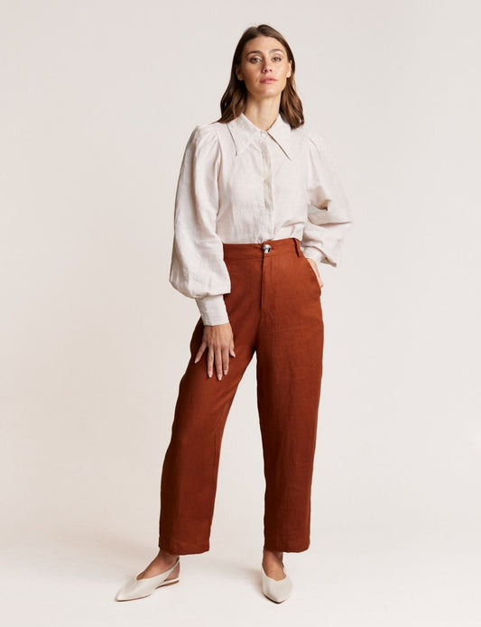 BLOUSON BLOUSE BEIGE STRIPE