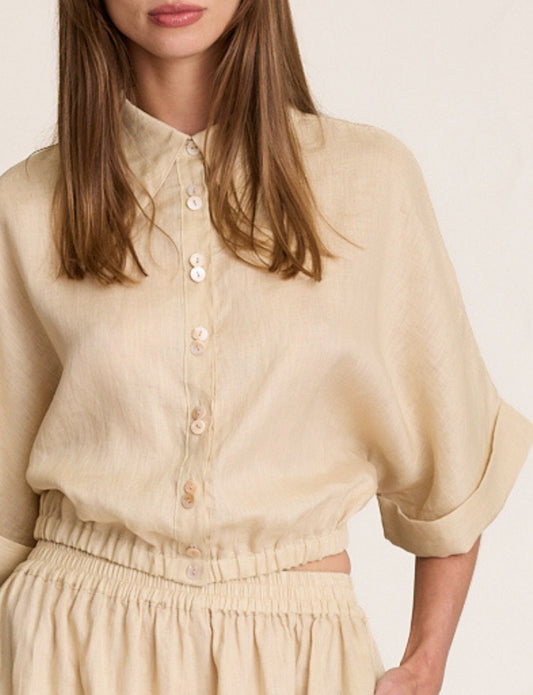 CROP CUFF SHIRT BISQUE