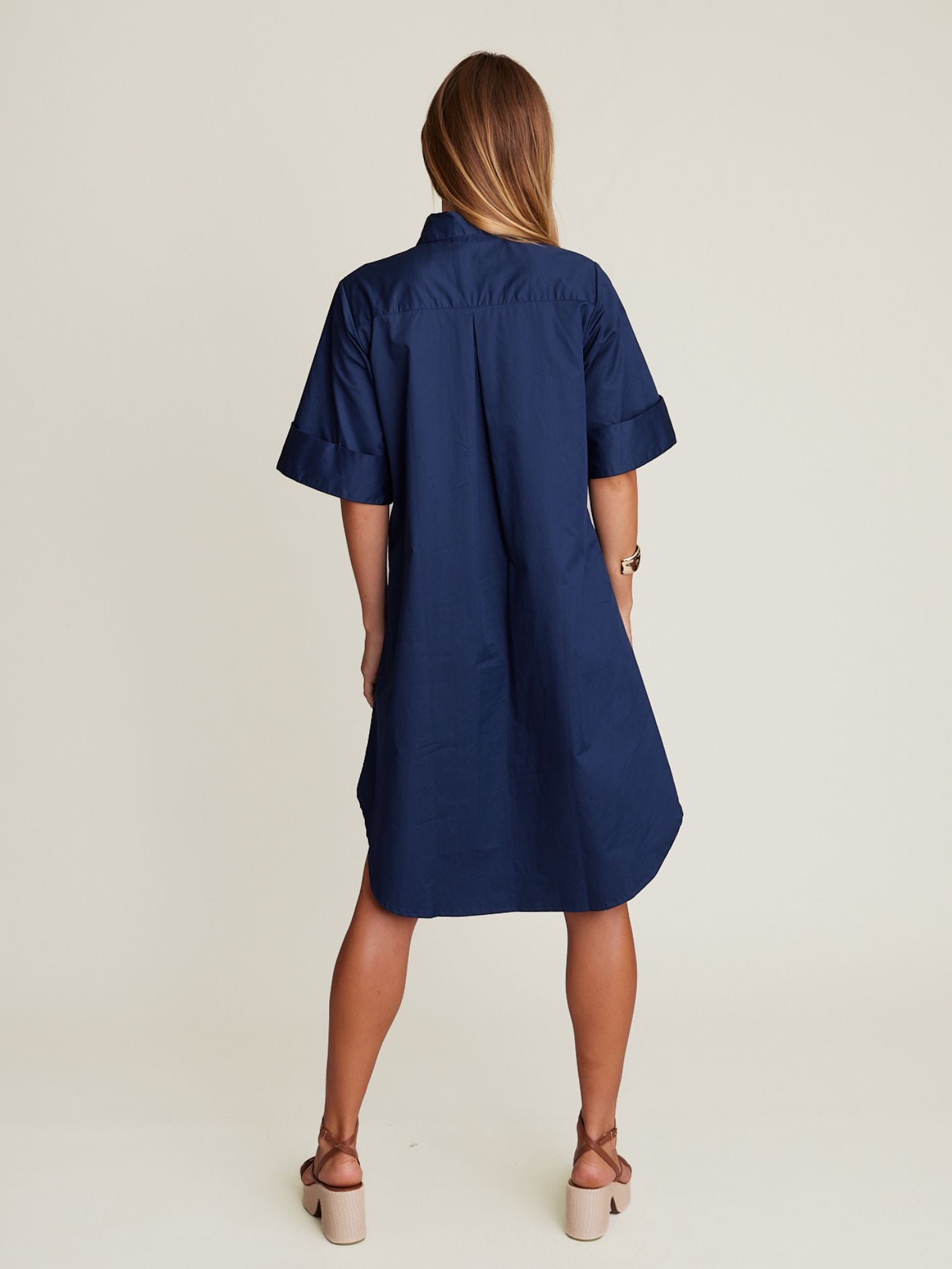 CUFF SHIRT DRESS FRENCH NAVY