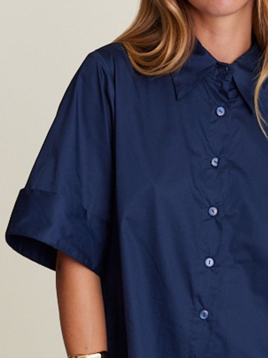 CUFF SHIRT DRESS FRENCH NAVY