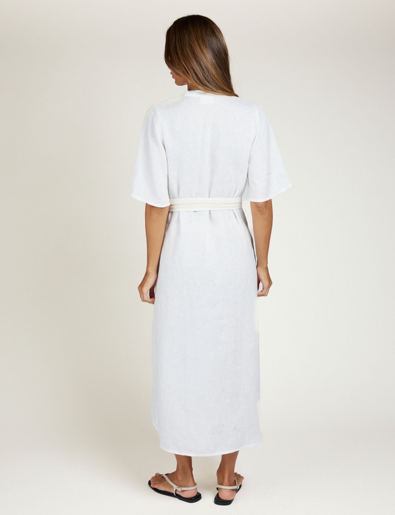 LACE TRIM DRESS IVORY