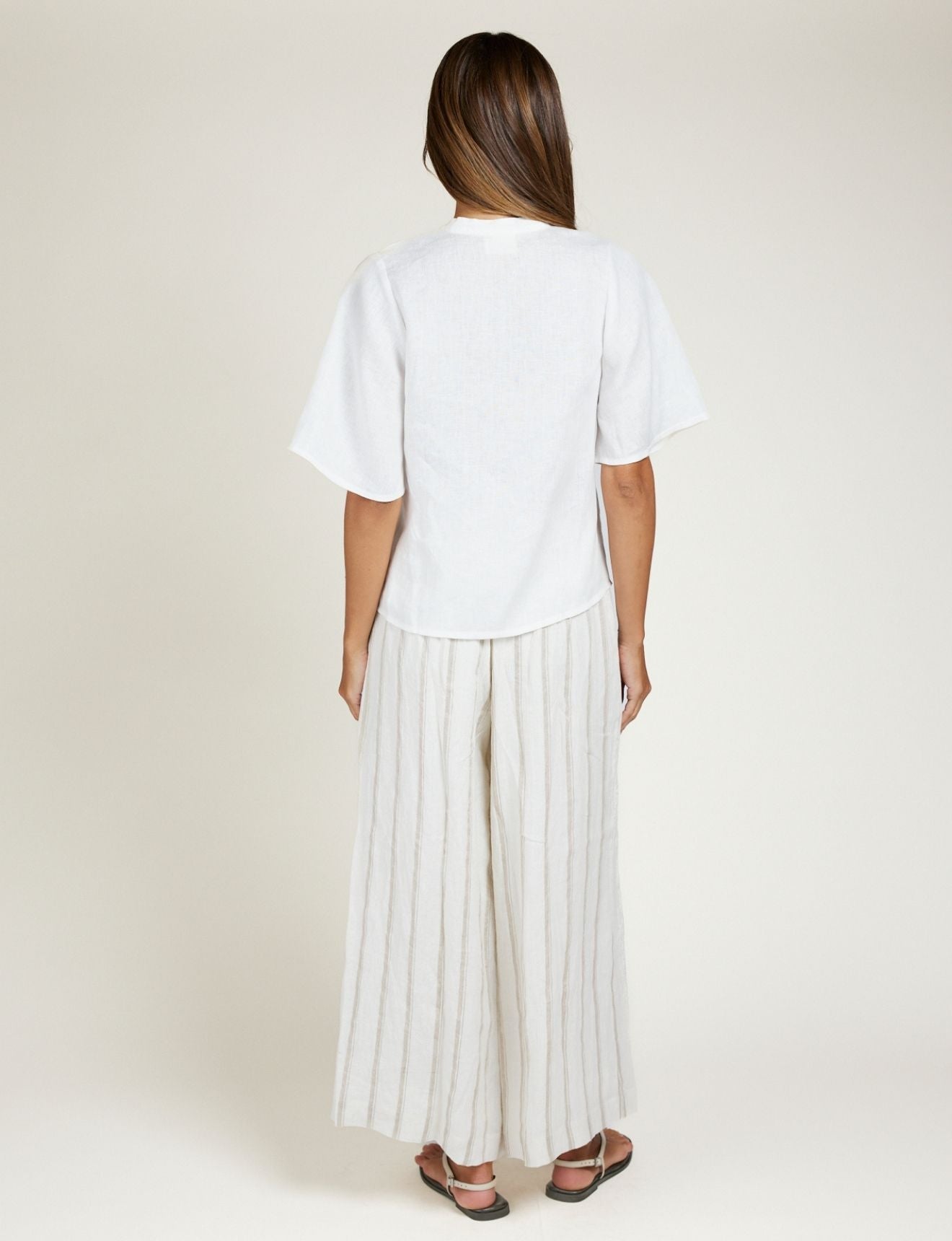 LACE TRIM TOP IVORY