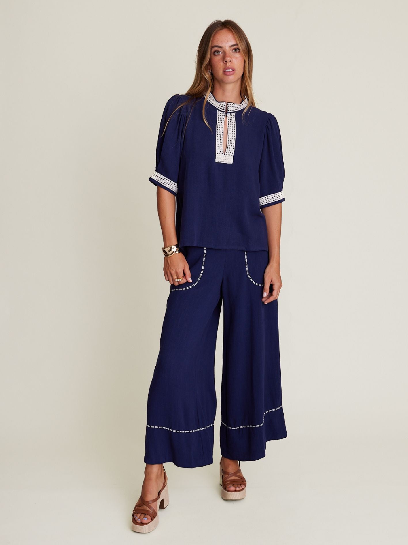 MAZE BLOUSE NAVY