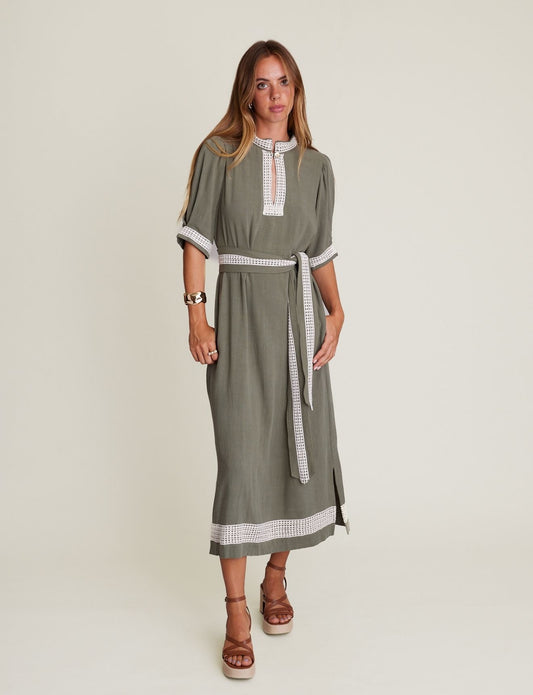 MAZE DRESS SAGE - NEW COLOUR