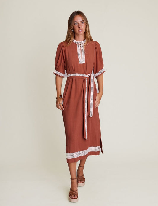 MAZE DRESS TERRACOTTA