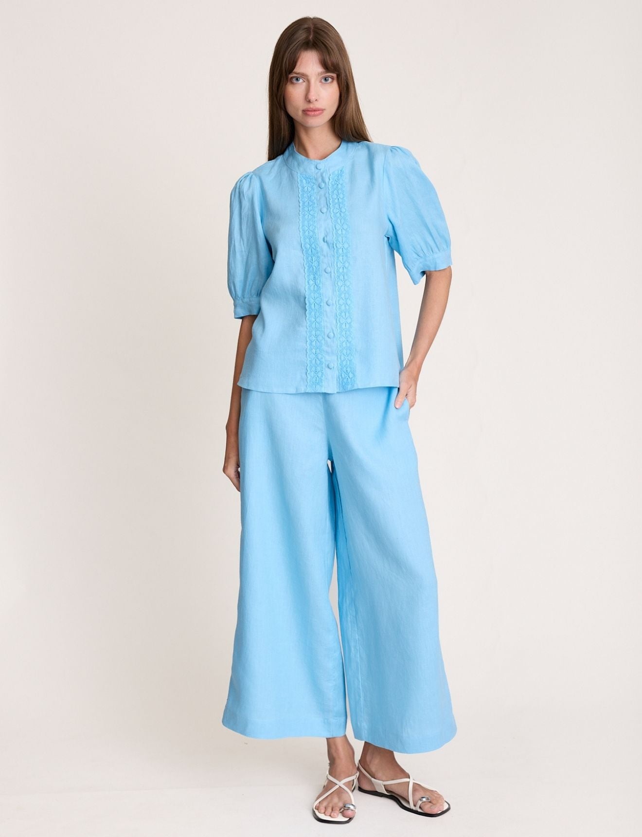 PALAZZO PANT CERULEAN