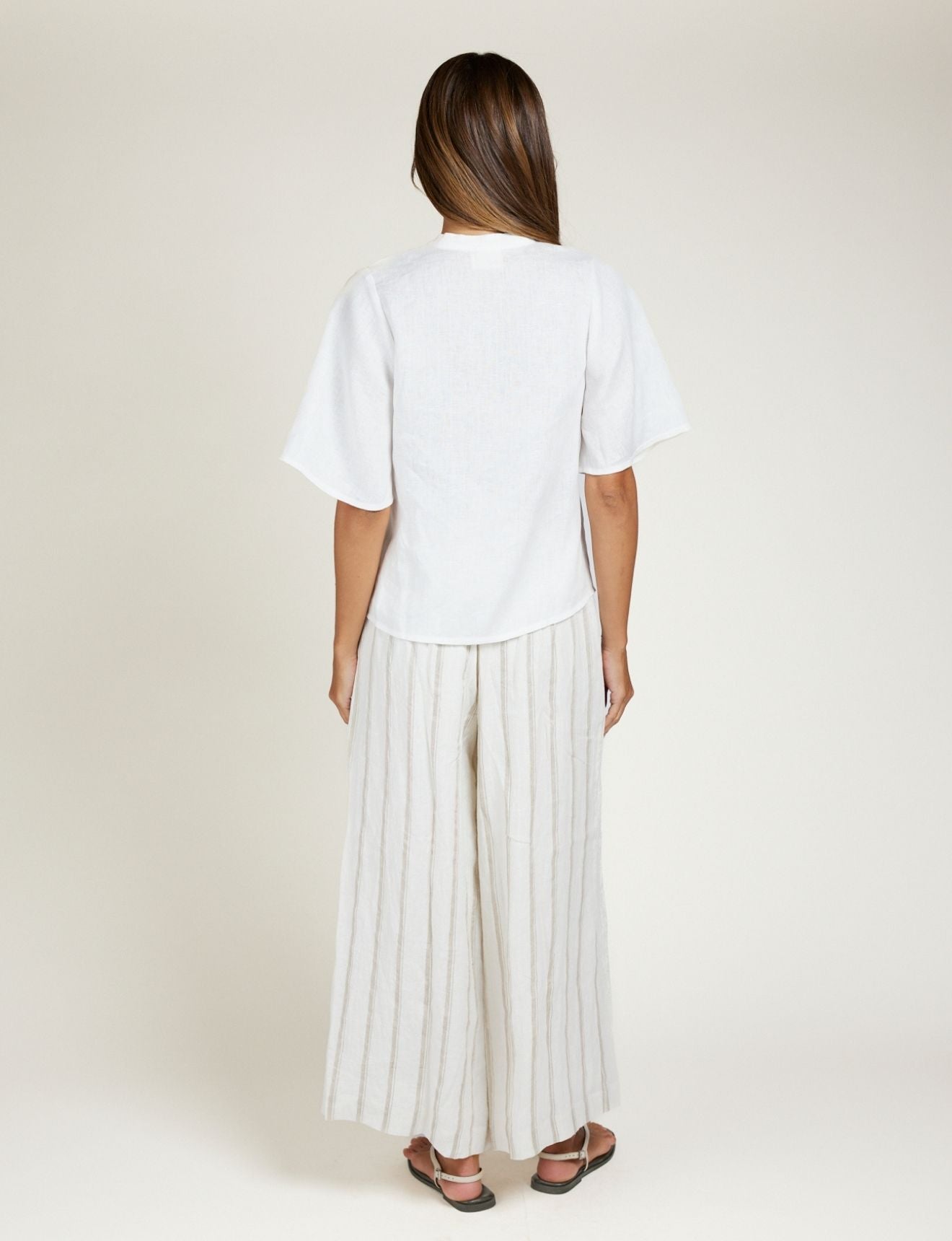 PALAZZO PANT TAUPE STRIPE