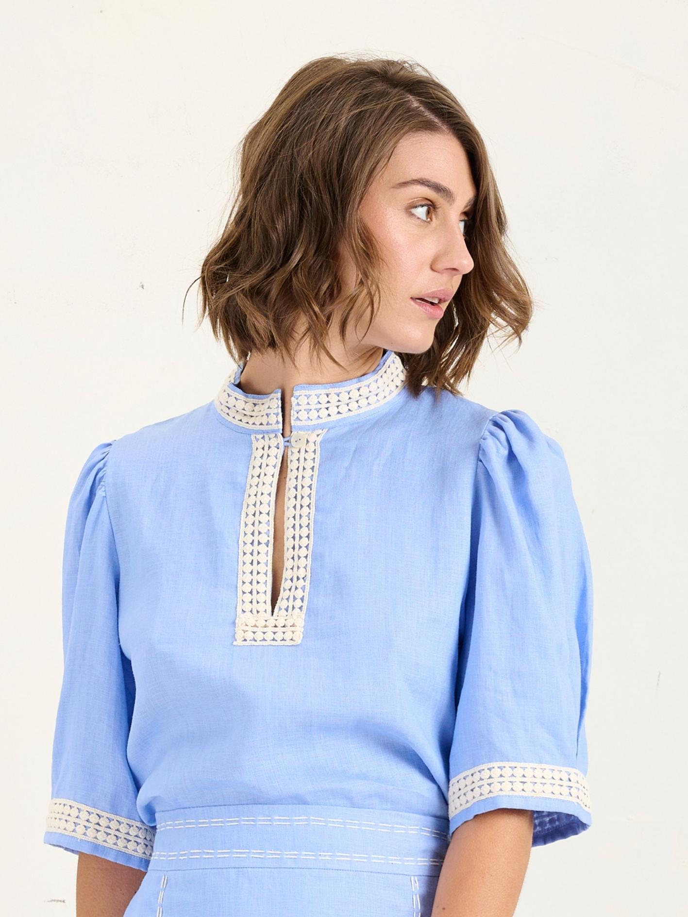 MAZE BLOUSE SKY