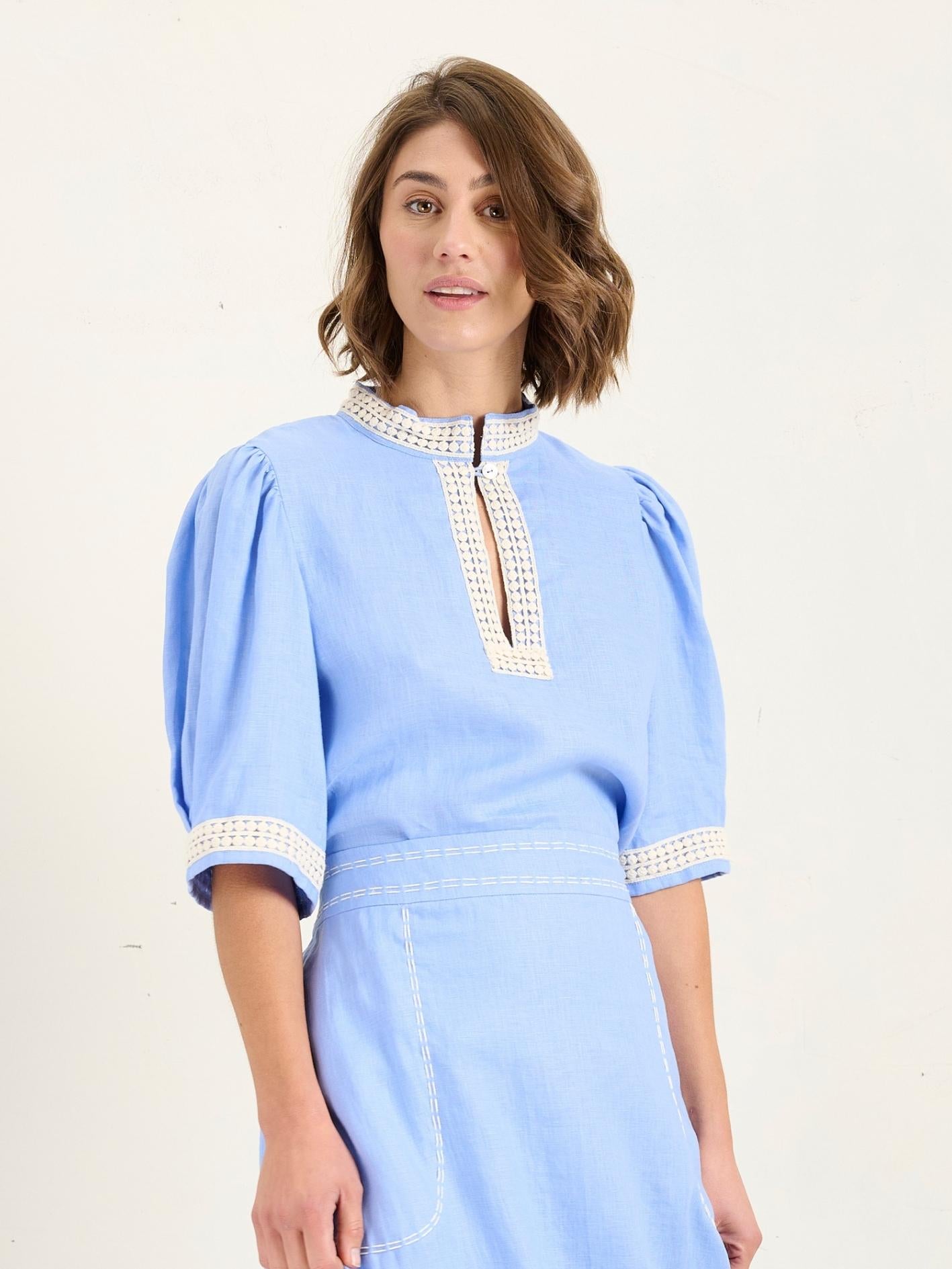 MAZE BLOUSE SKY
