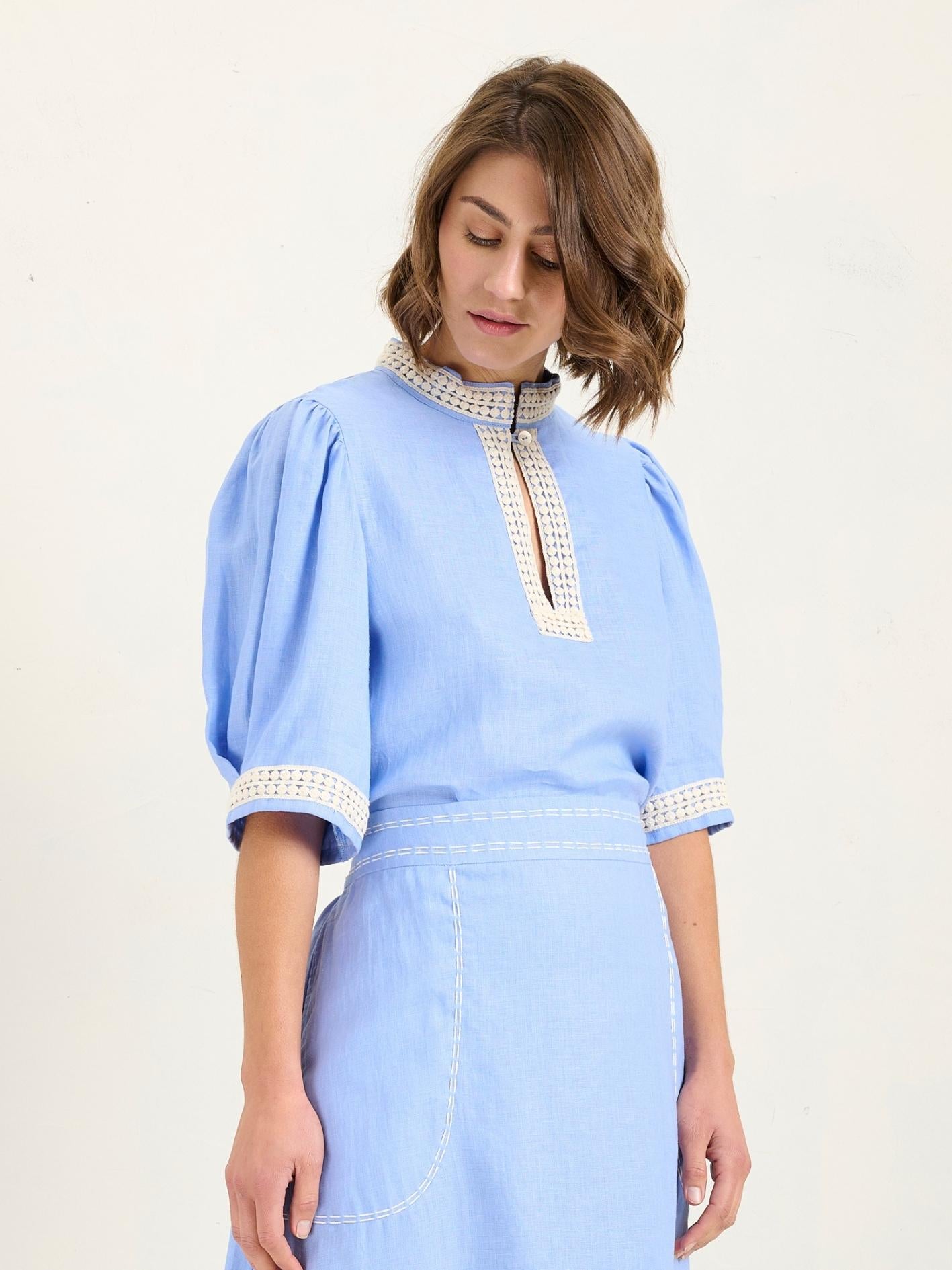 MAZE BLOUSE SKY