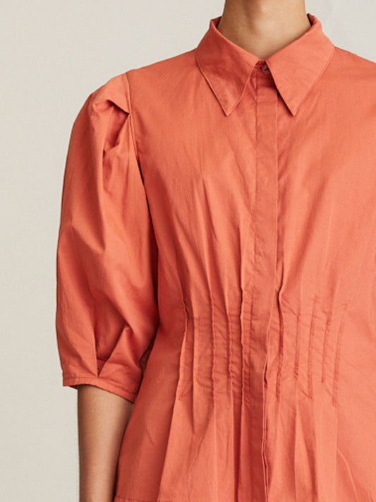 PINTUCK BLOUSE AMBER