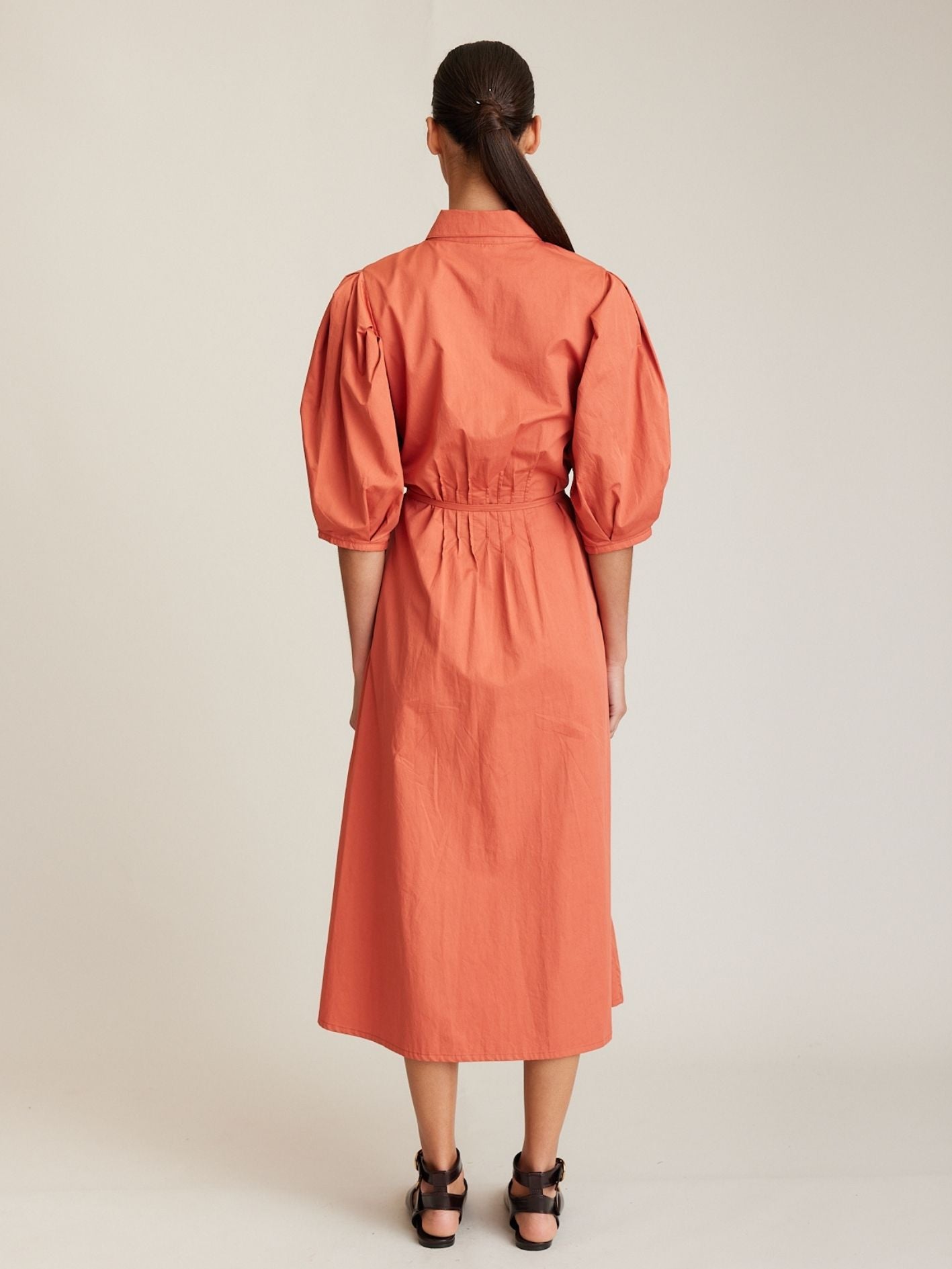 PINTUCK DRESS AMBER