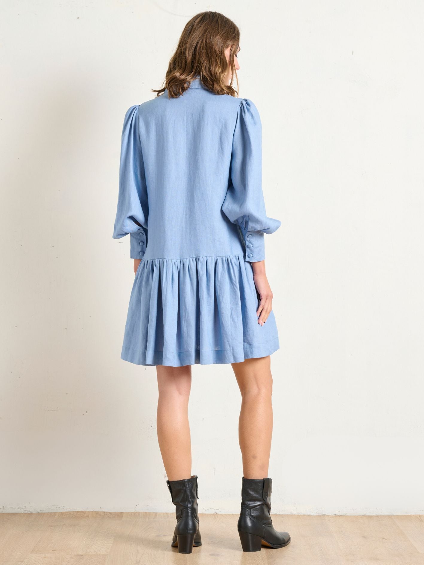 POINTED COLLAR MINI ALLURE BLUE