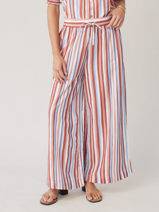 ROBE PALAZZO MOCHA STRIPE