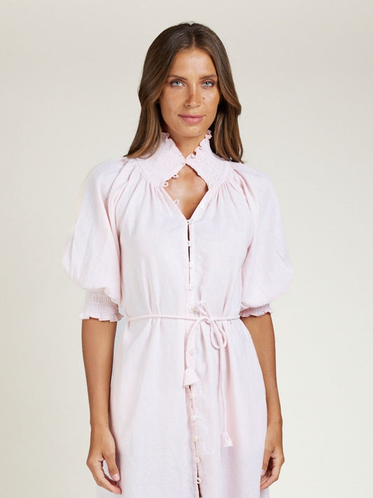 SHIRRED DRESS SHELL PINK