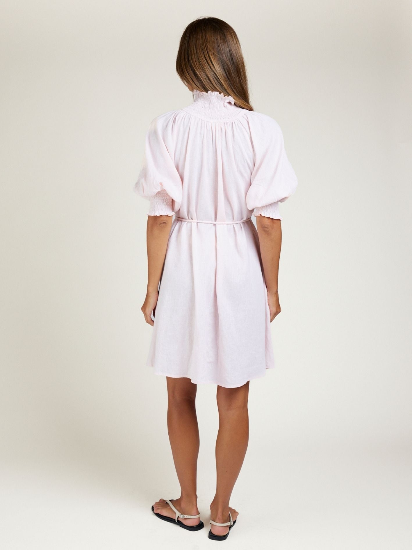 SHIRRED DRESS SHELL PINK
