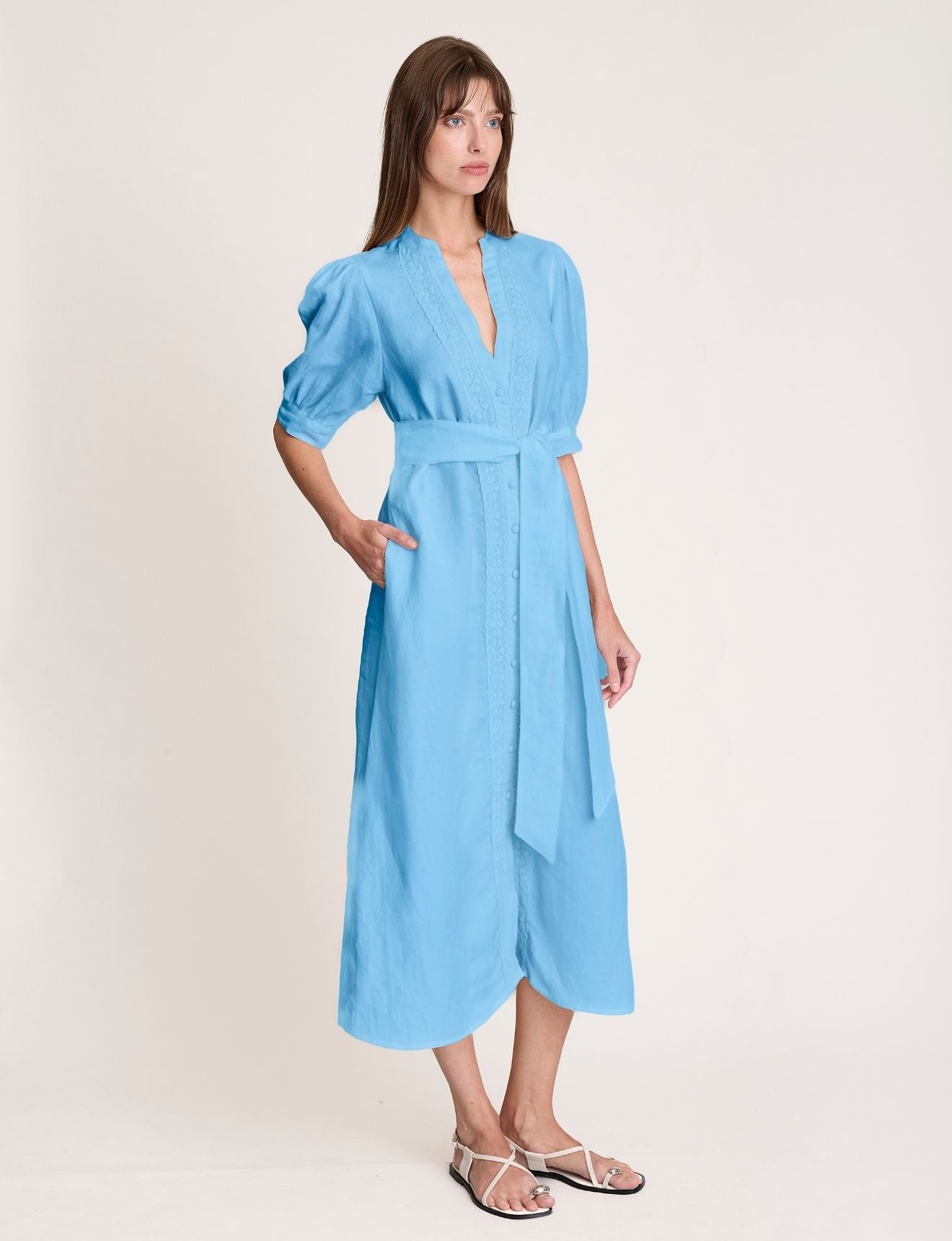 STELLAR V DRESS CERULEAN