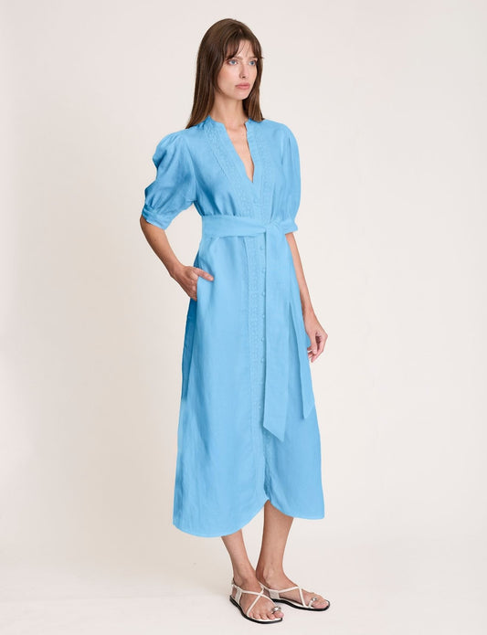 STELLA V DRESS CERULEAN