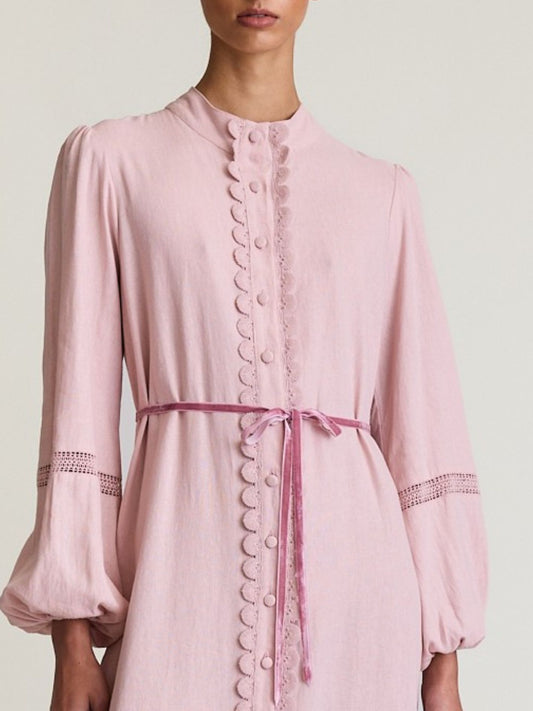 TWIN LACE DRESS BLUSH