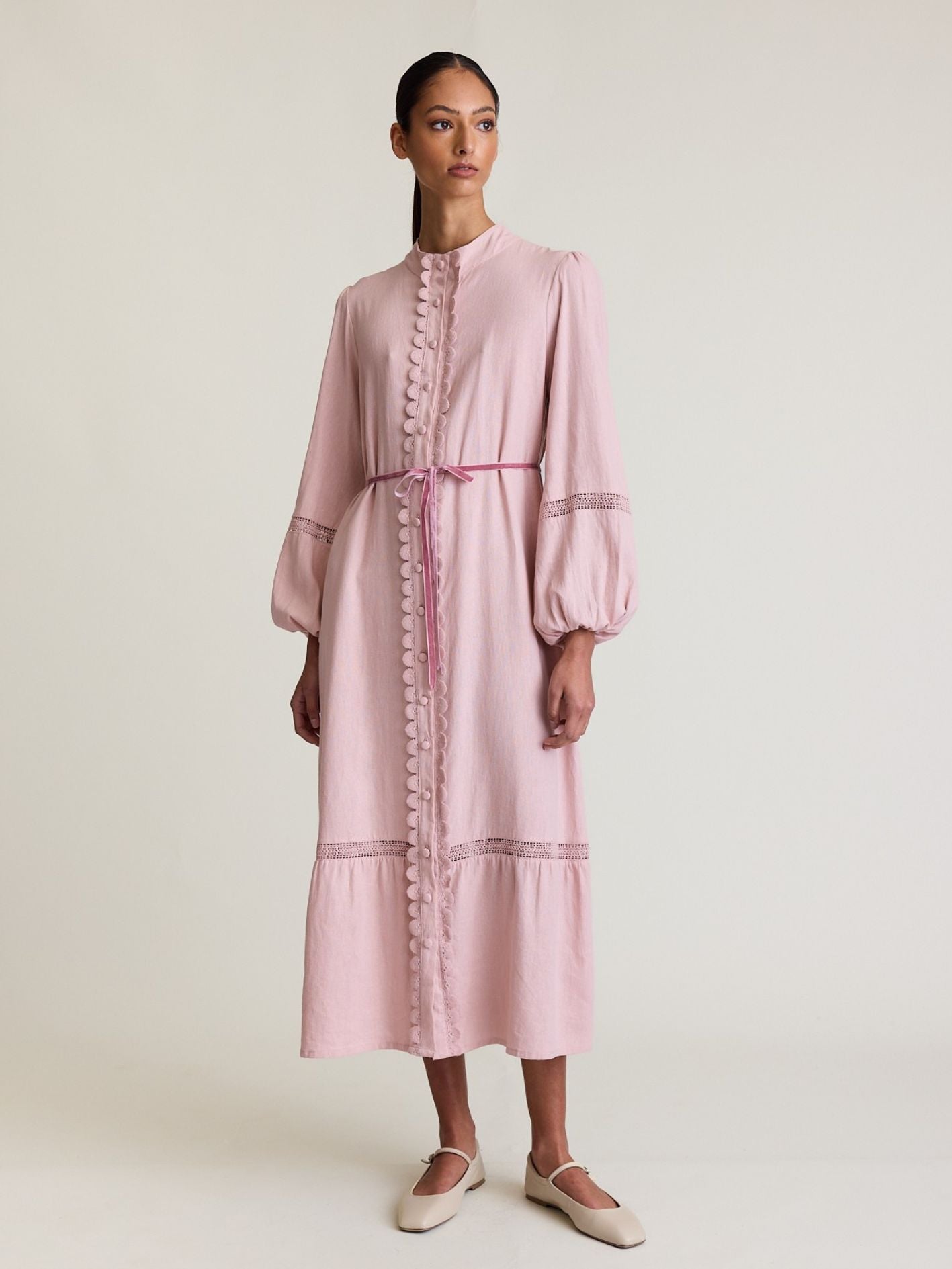 TWIN LACE DRESS BLUSH