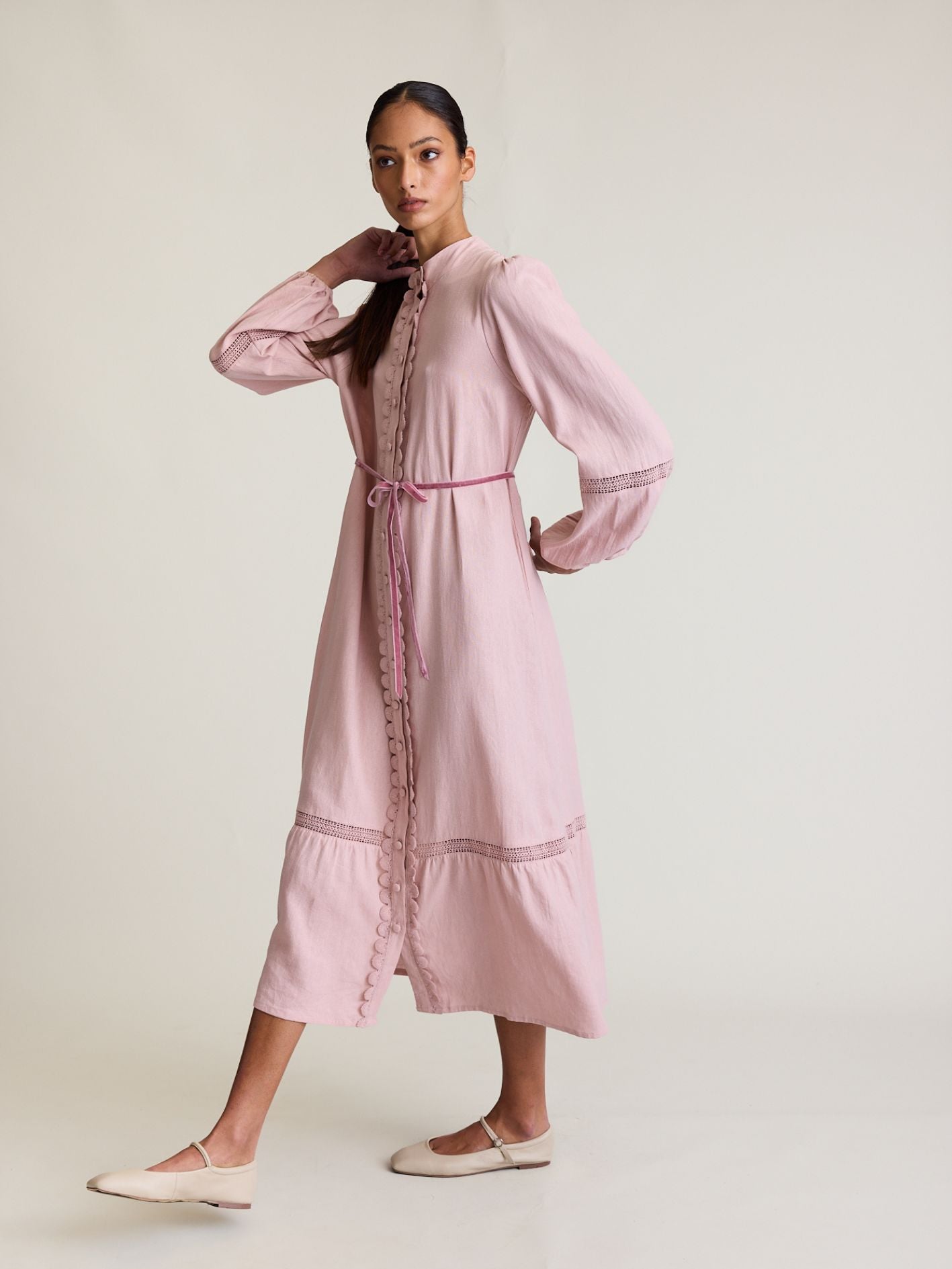 TWIN LACE DRESS BLUSH
