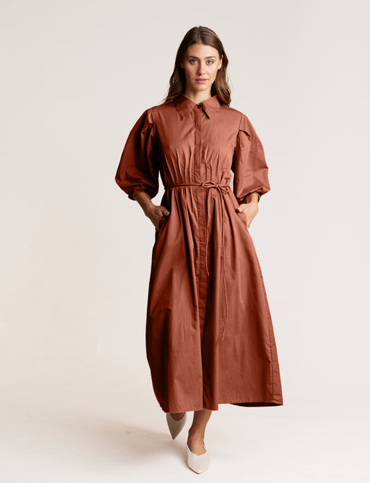 PINTUCK DRESS COPPER