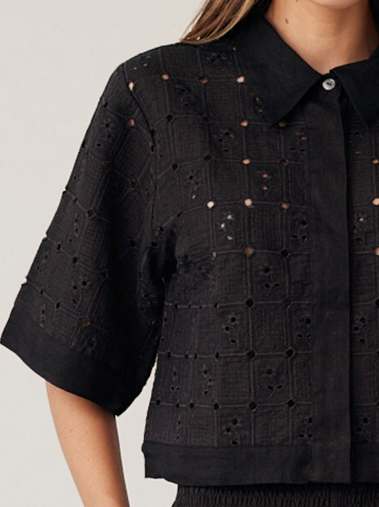 LACE CROP TOP ONYX