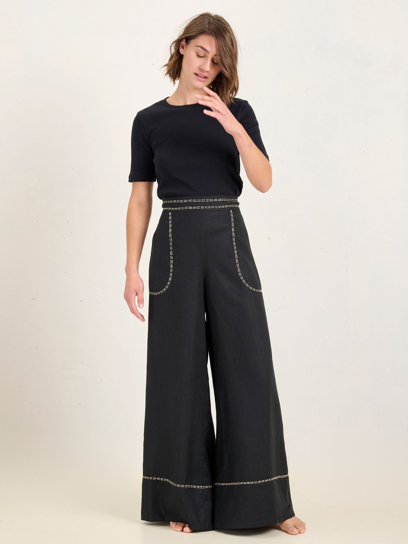 LINEAR PALAZZO PANT ONYX