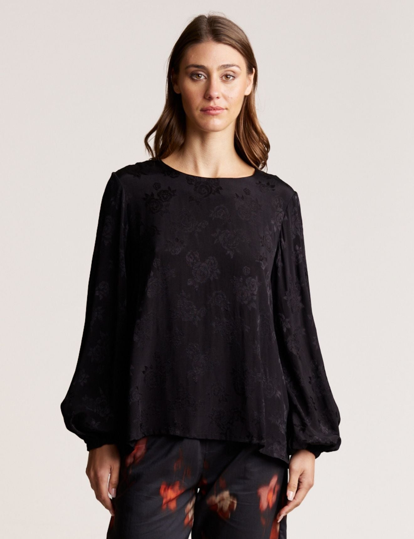 ROSE JACQUARD TOP ONYX