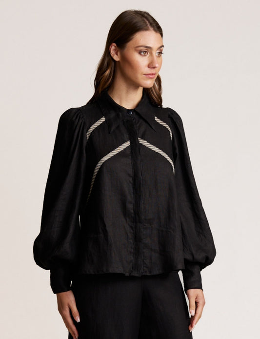 ALL ABOUT STRIPES BLOUSE ONYX