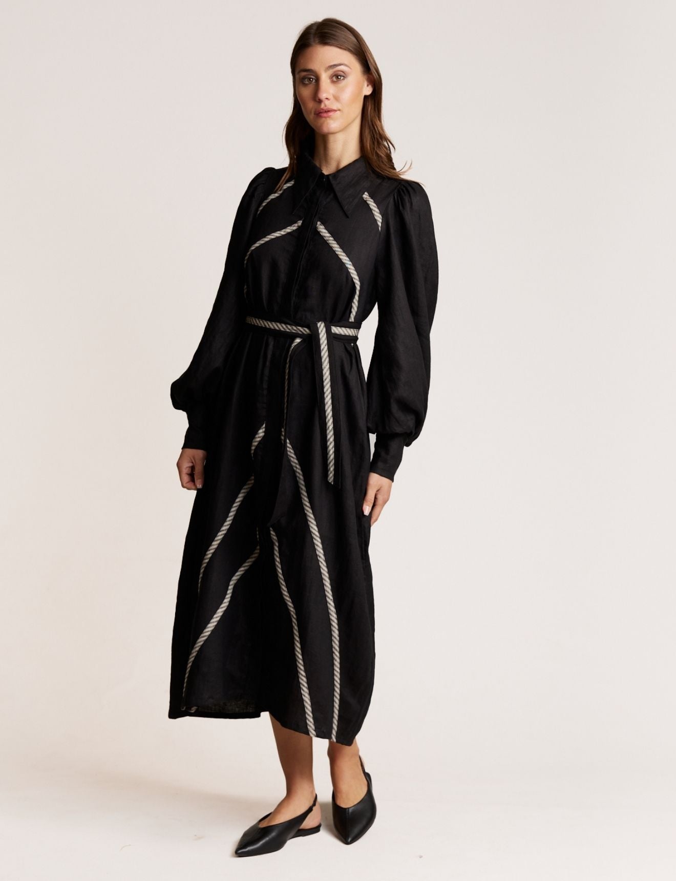 ALL ABOUT STRIPES DRESS ONYX