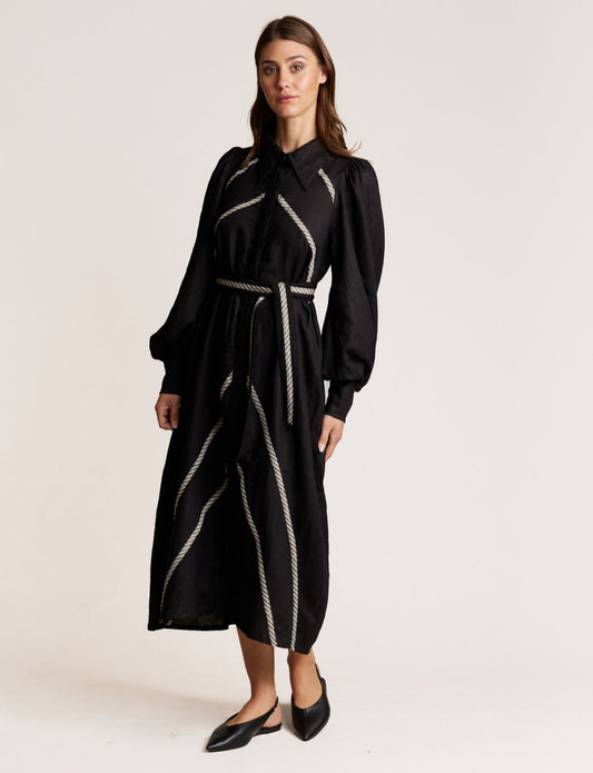 ALL ABOUT STRIPES DRESS ONYX