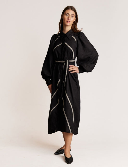 ALL ABOUT STRIPES DRESS ONYX