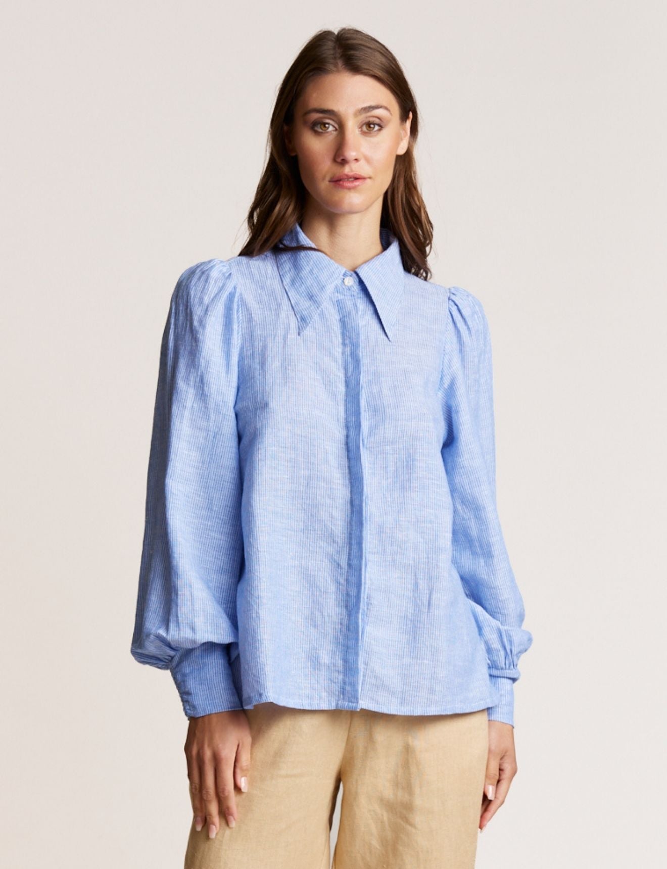 BLOUSON BLOUSE BLUE STRIPE