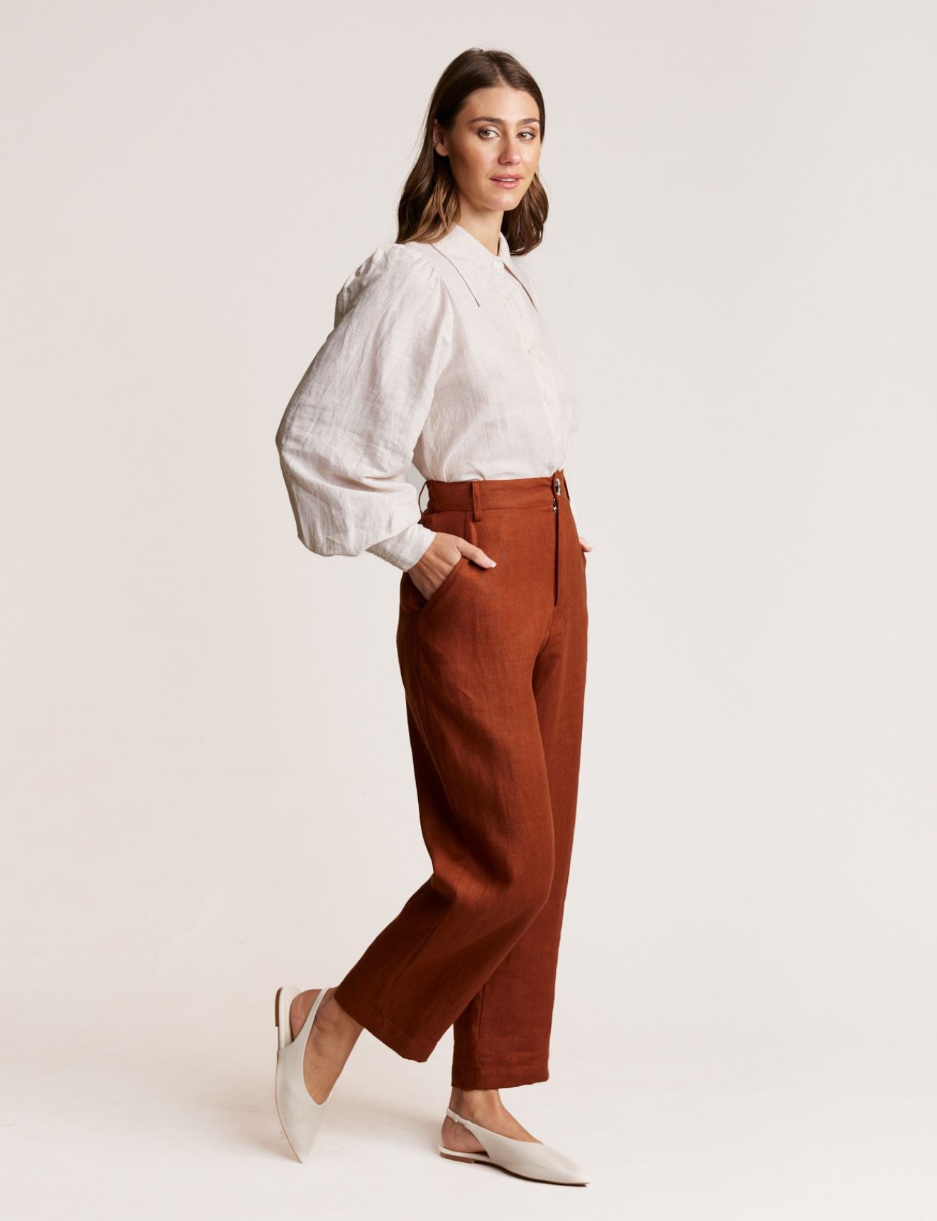 BLOUSON BLOUSE BEIGE STRIPE