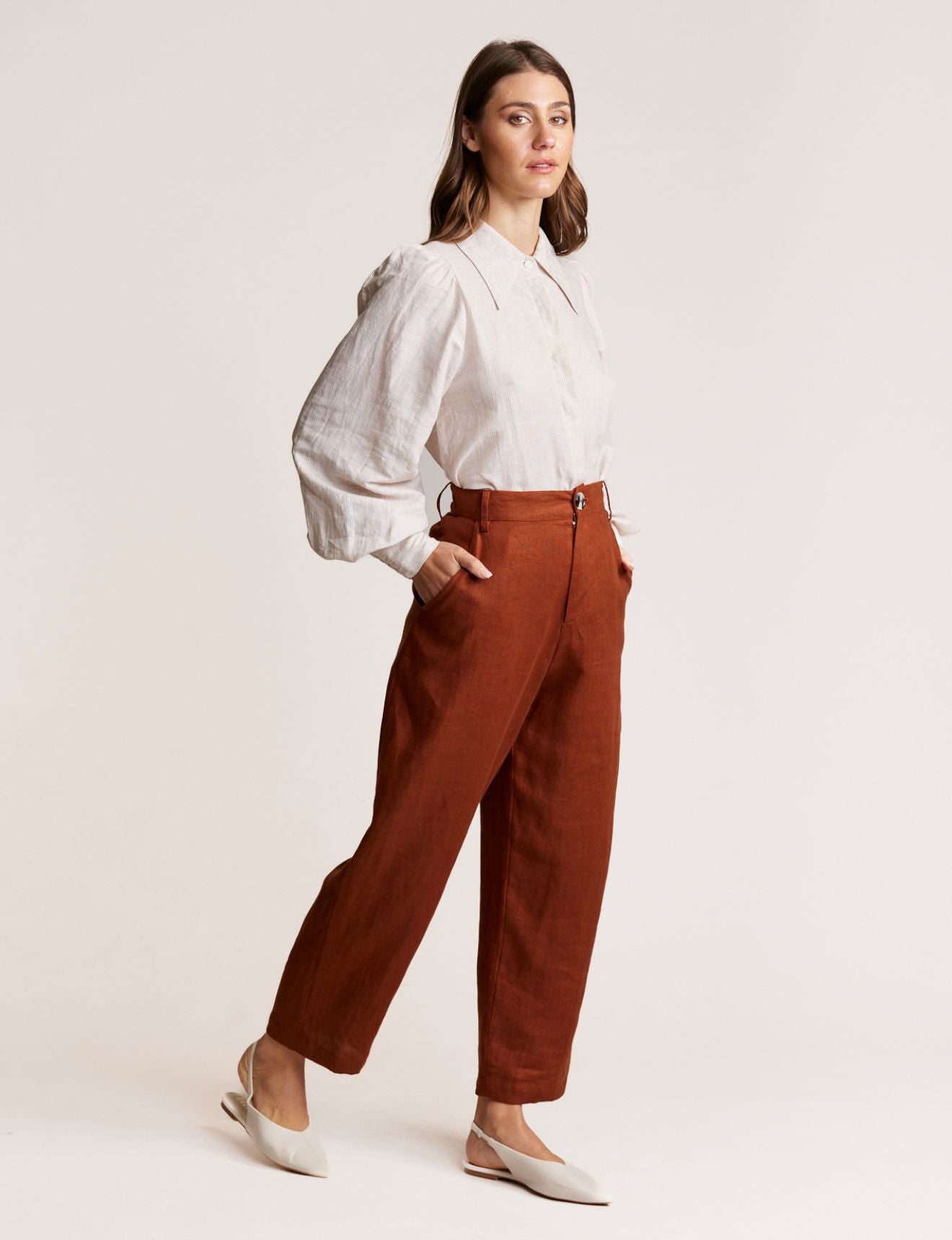 BLOUSON BLOUSE BEIGE STRIPE