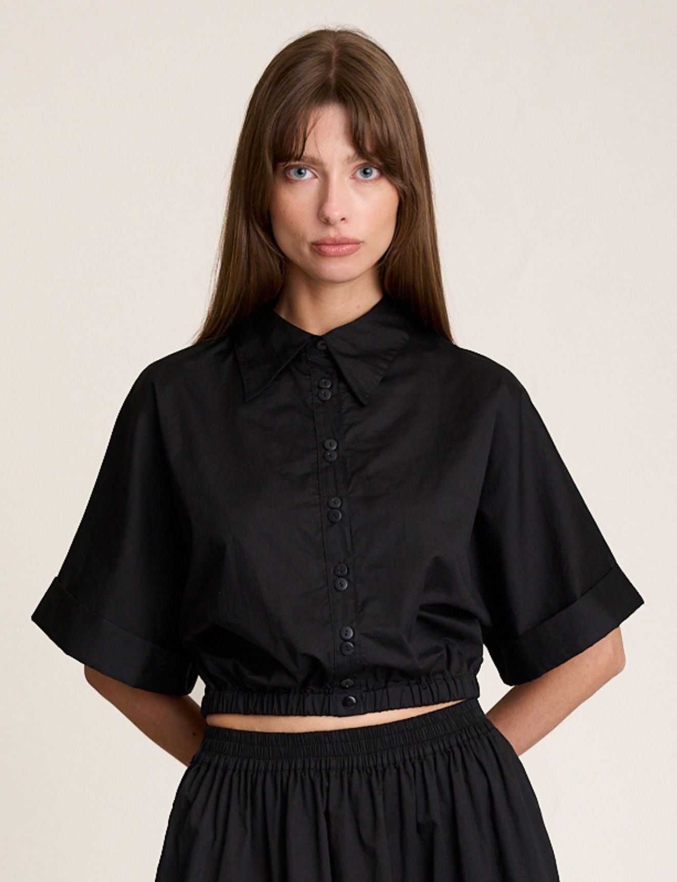 CROP CUFF SHIRT ONYX