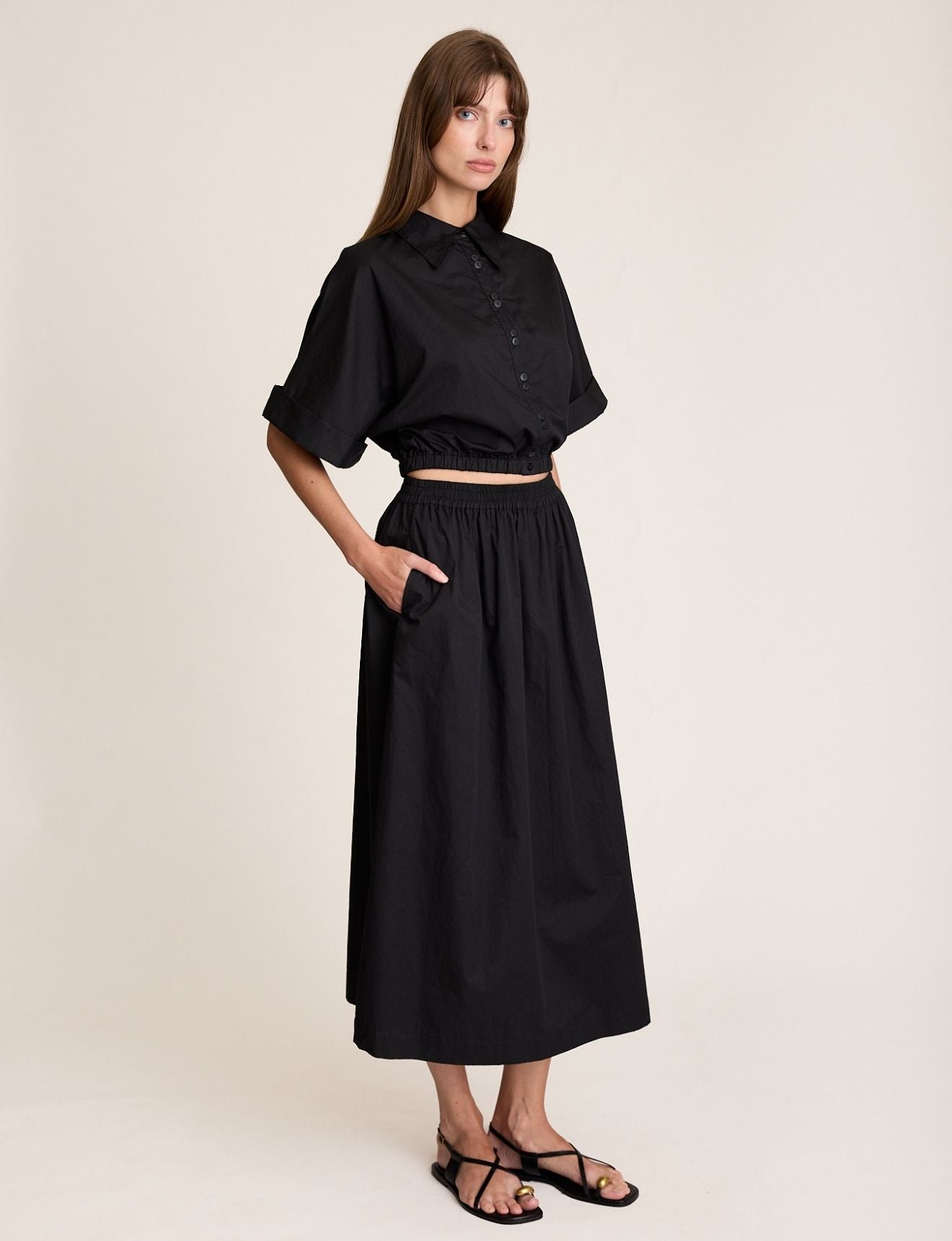 CROP CUFF SHIRT ONYX