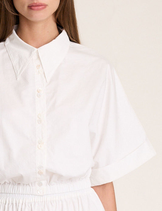 CROP CUFF SHIRT WHITE