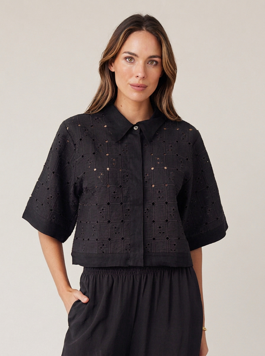 LACE CROP TOP ONYX