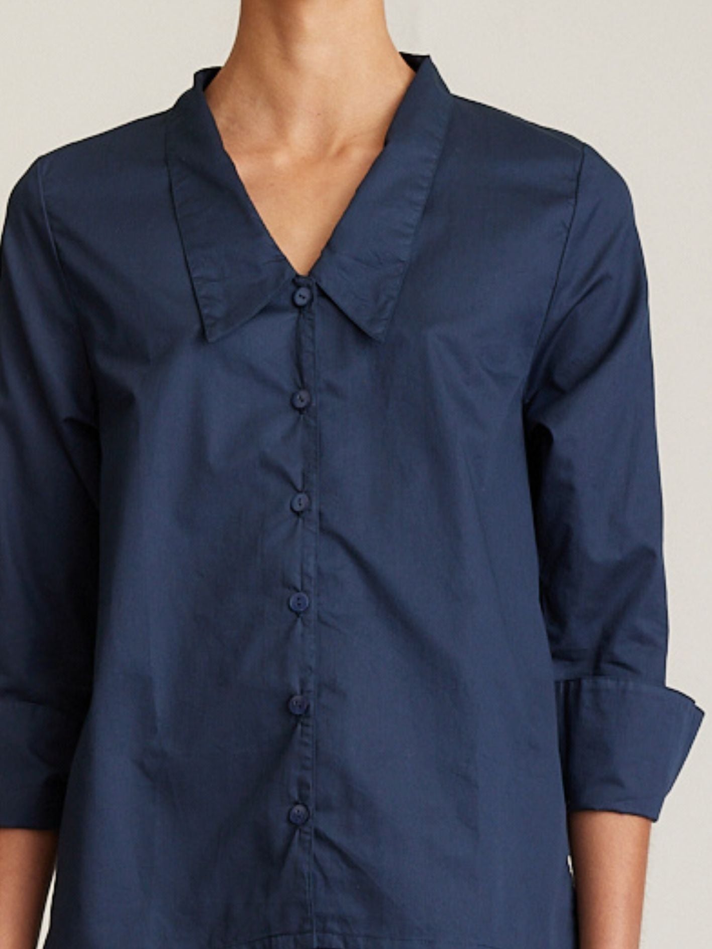 DROP COLLAR SHIRT FRENCH NAVY