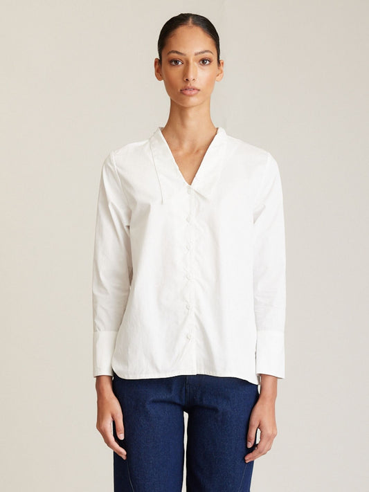 DROP COLLAR SHIRT WHITE