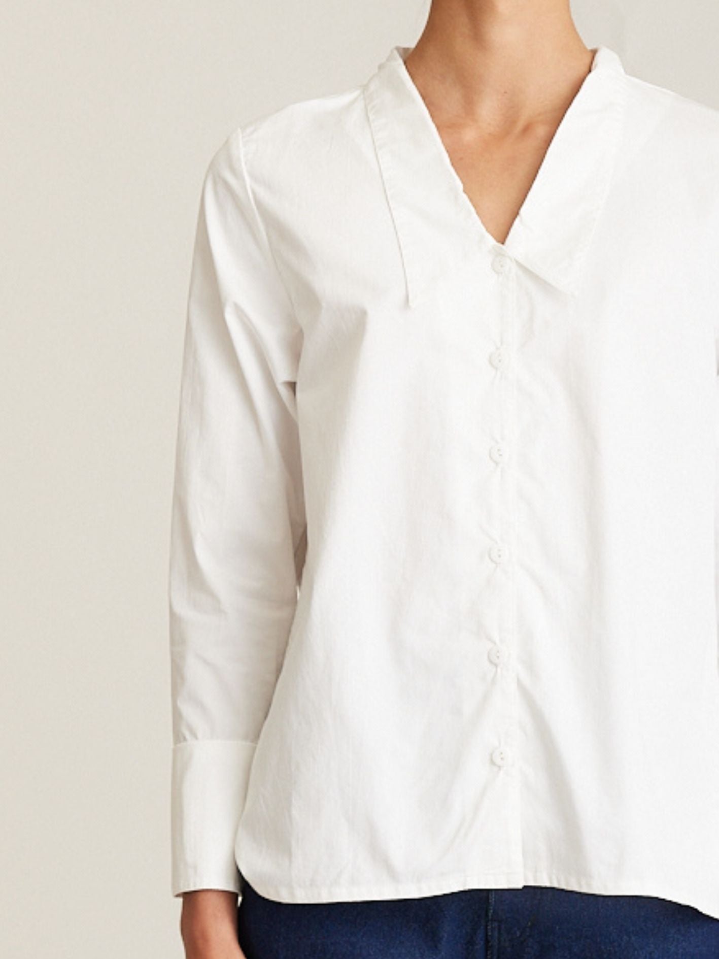 DROP COLLAR SHIRT WHITE