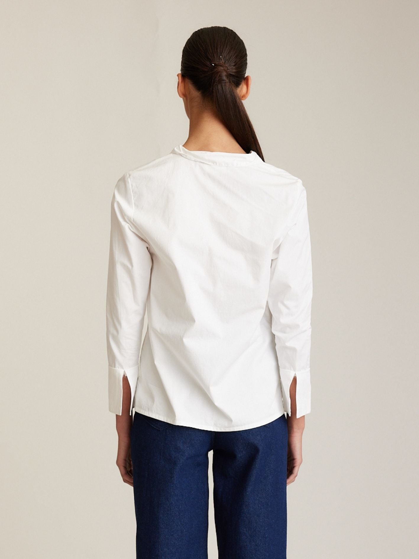 DROP COLLAR SHIRT WHITE